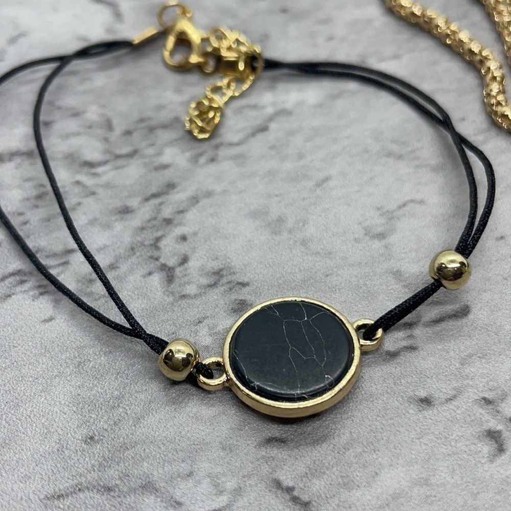 Boho Chic Black Marble Beaded Layering Bracelet Set - Picture 11 of 13